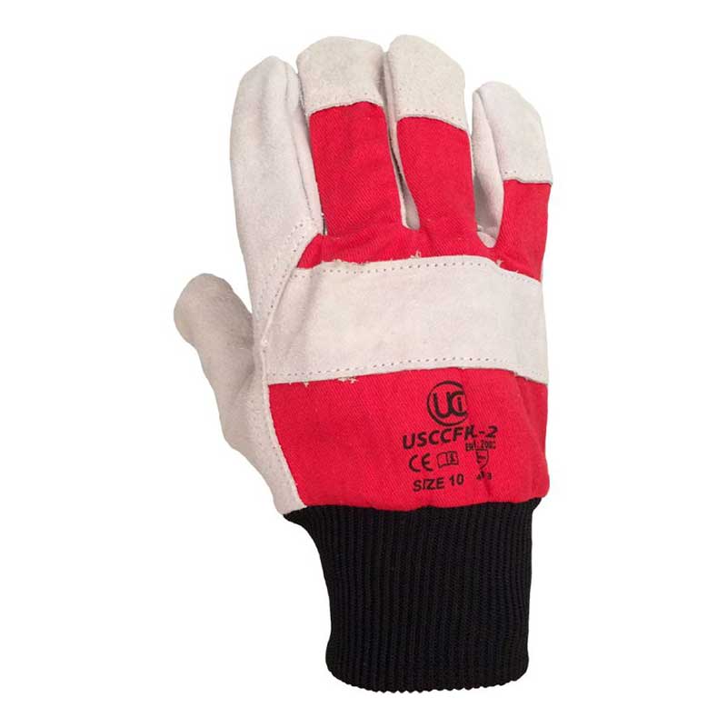 UCi USCCFKL-2 Leather Handling Gloves with Red Drill Backing